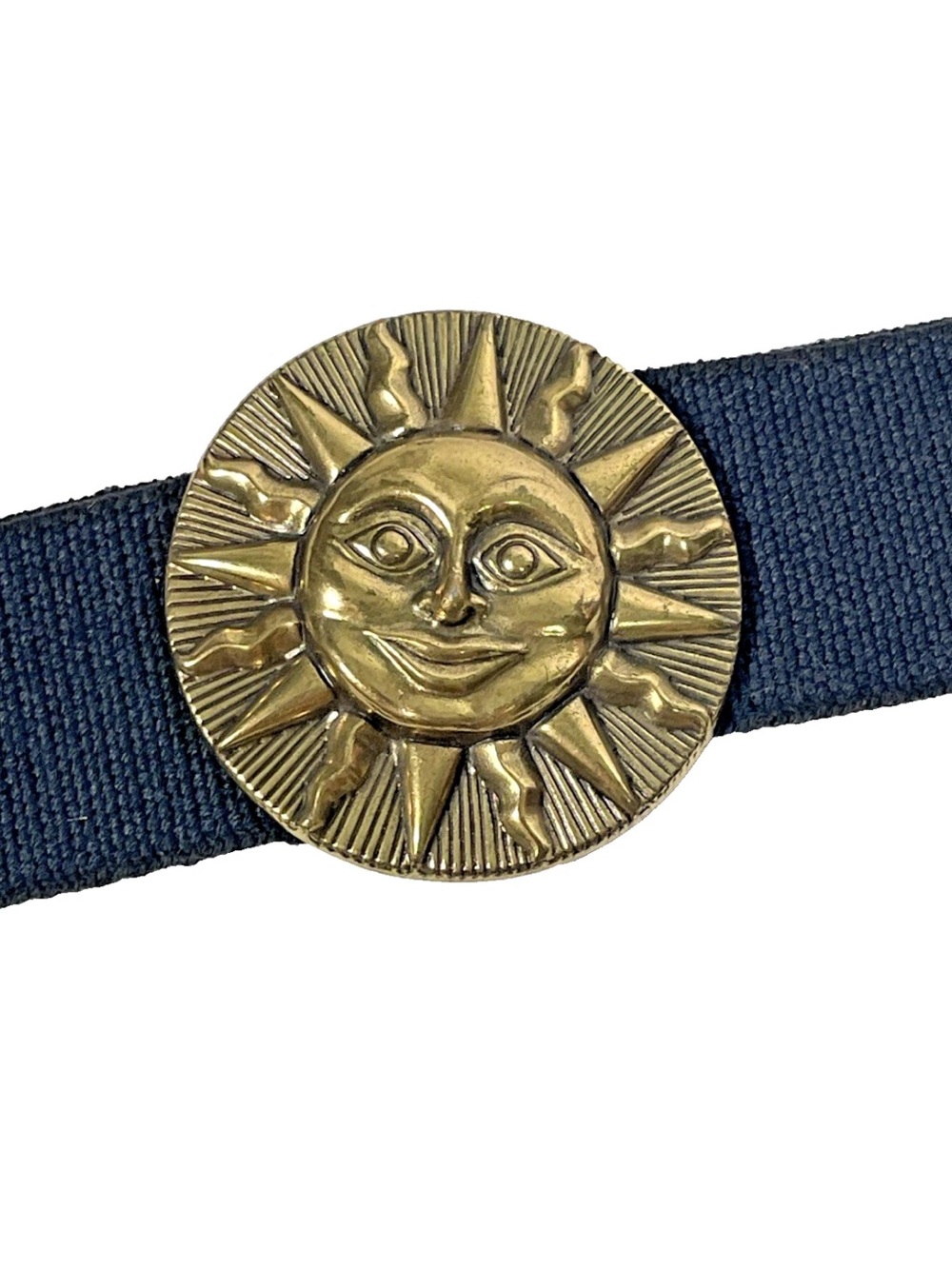Vintage 1970s-80 Gold-tone Sun Belt Buckle Stretch Belt Women's OS